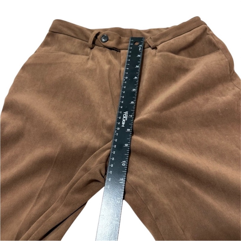 Vintage Anthropologie Women’s Brown Faux Suede High Rise Flare Pants Size 2 - Picture 7 of 10